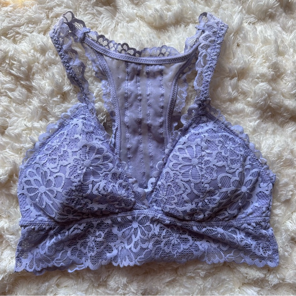 Aerie Racerback Bralette Lavender Lace M